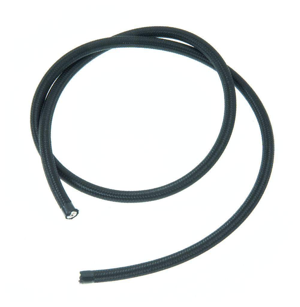 Asennusjohto 10m. 3x1,5 musta pyöreä tekstiili.