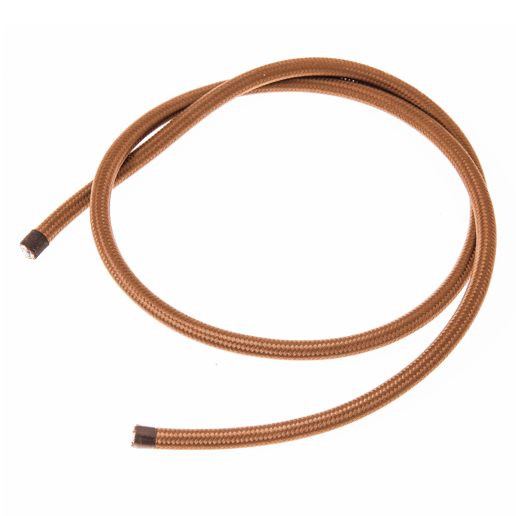 Asennusjohto 10m. 3x1,5 vaaleanruskea pyöreä tekstiili.