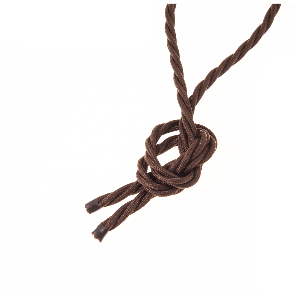 Asennusjohto 10m. 3x1,5 ruskea punottu tekstiili.