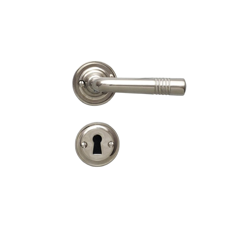 Ovenpainike, Kansallisteatterin malli, uuteen oveen, niklattu messinki, avainkilvillä