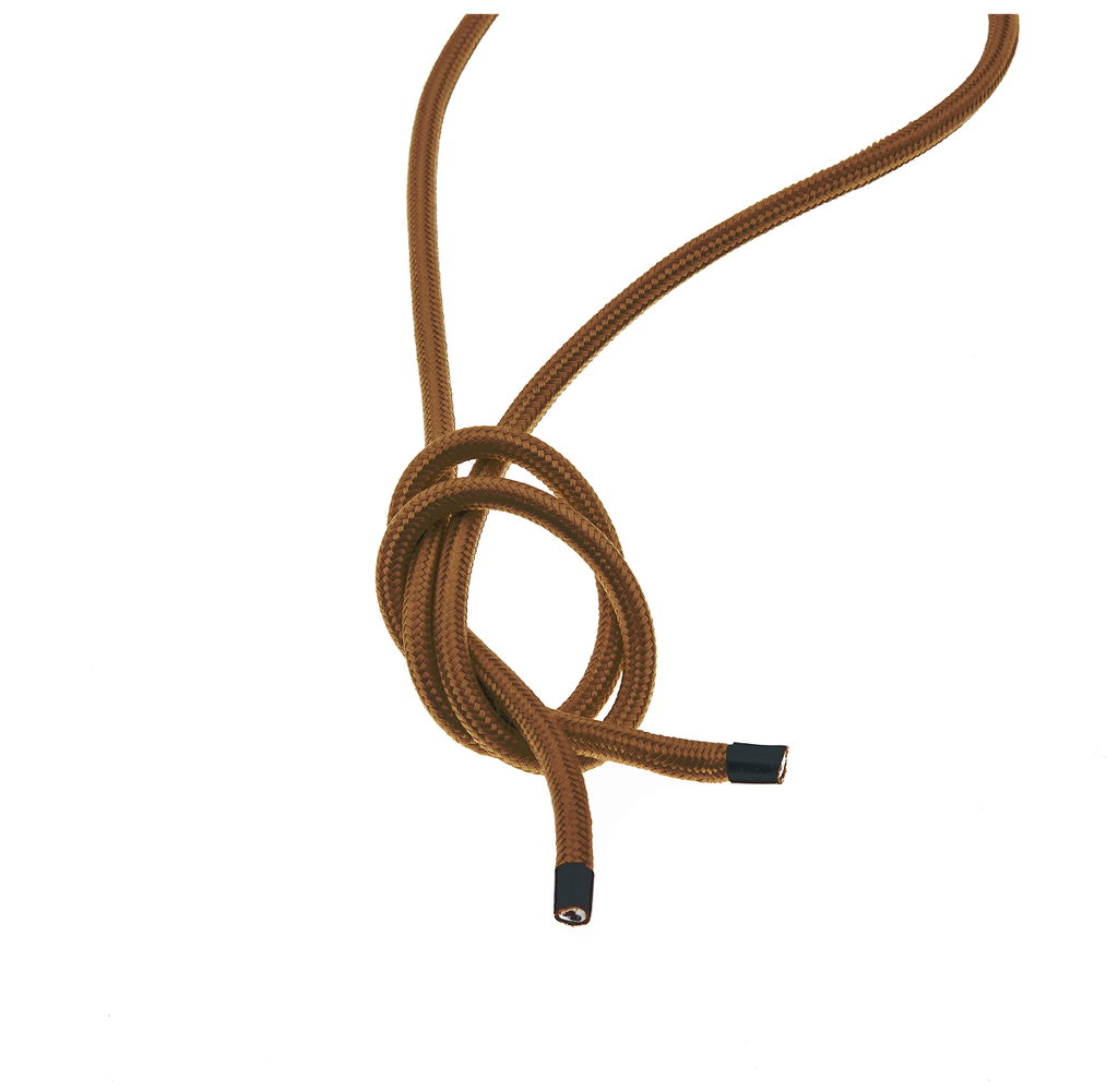 Valaisinjohto 4m. 2x0,75 ruskea pyöreä tekstiili.