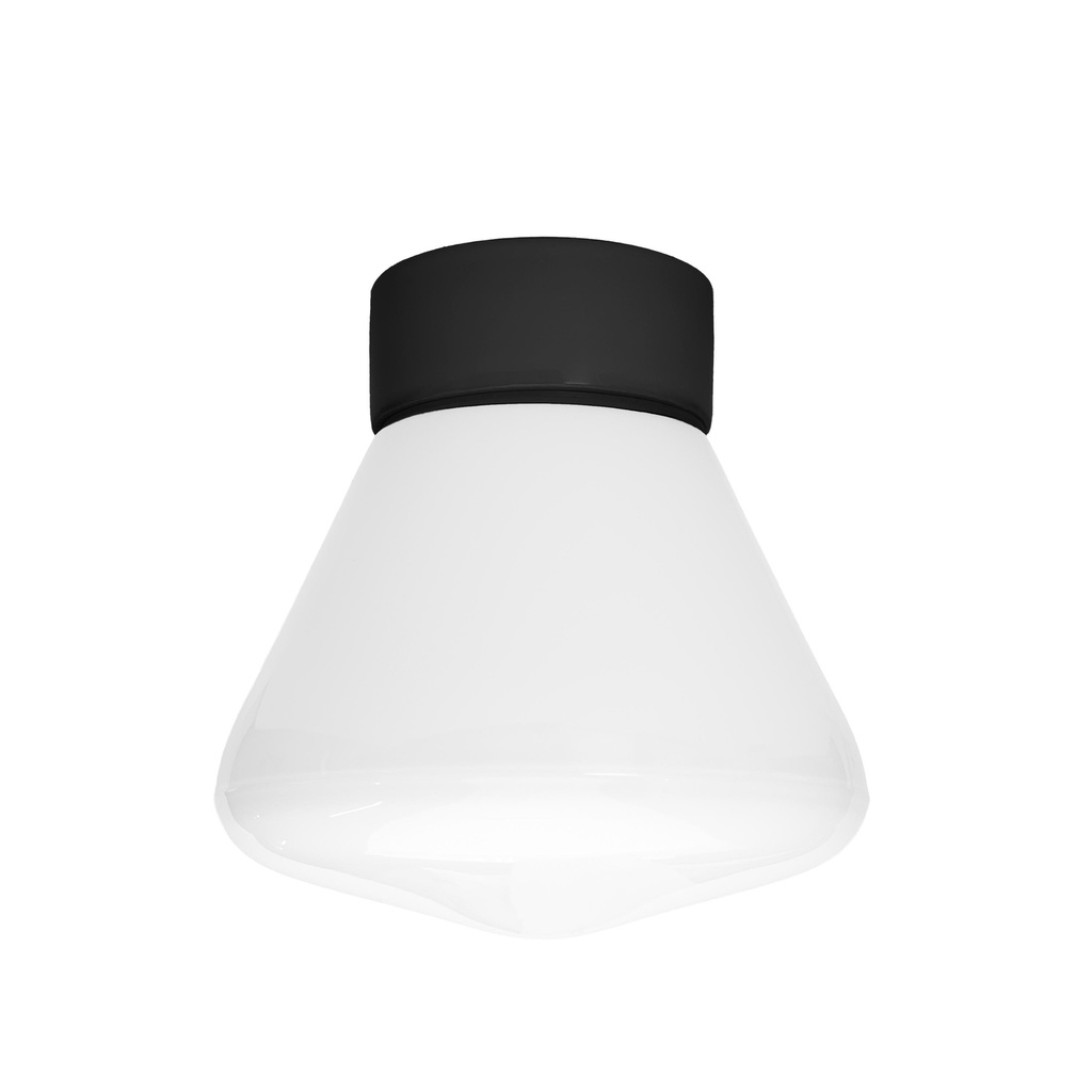 Leija posliinivalaisin Ø180mm, IP20, E27, opaali lasi, musta posliinikanta.