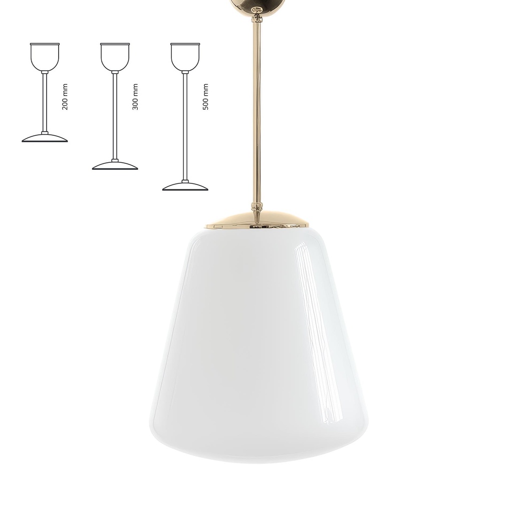 Leija kattovalaisin IP20, E27, 480mm messinki, opaali lasi Ø270mm, Lamplab.