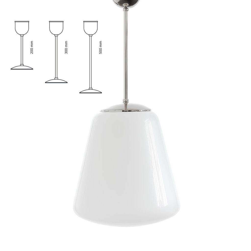 Leija opaali kattovalaisin 780mm E27 IP20 niklattu messinki Ø270 mm  