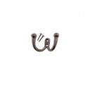 Tuplakoukku, pyöristetty pää, mustapatinoitu messinki.