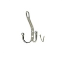 Hattukoukku tuplakoukuilla, niklattu messinki.