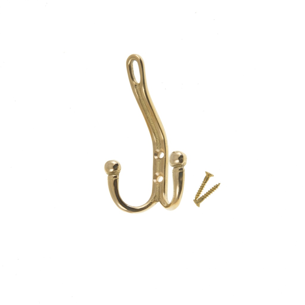 Hattukoukku, tuplakoukuilla, messinki, 94 mm