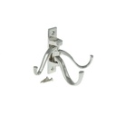 Kolmihaarainen kääntökoukku, niklattu messinki.