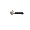 Ovenpainike, Björkboda 25, yksinkertainen malli, vanhaan oveen, niklattu messinki ja musta puukahva