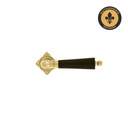 Ovenpainike, Björkboda 25, koristeellinen malli, vanhaan oveen, messinki ja musta puukahva