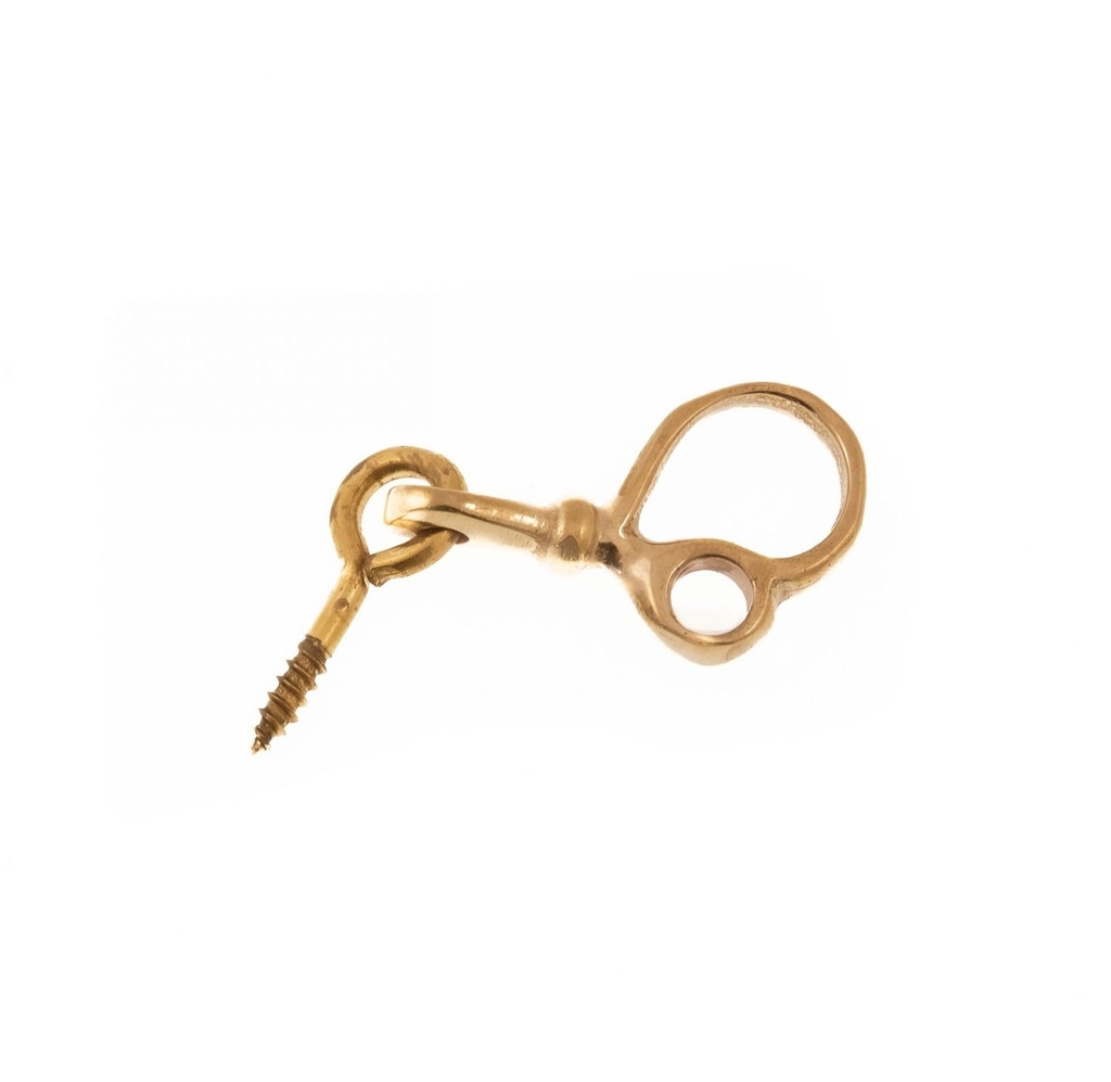 Sormihaka silmukkaruuvilla, perinteinen malli. Messinki.