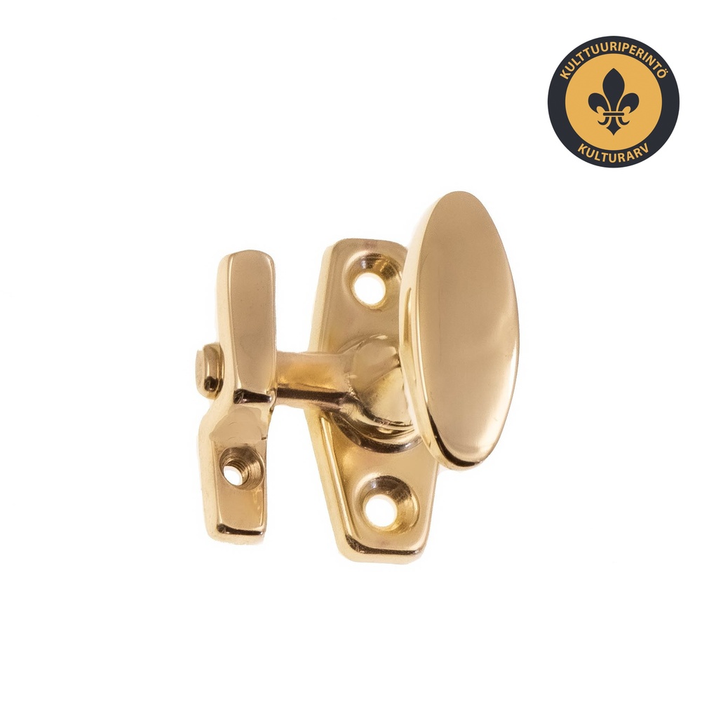 Ikkunasuljin Kellokoski, yksinkertainen. Messinki.