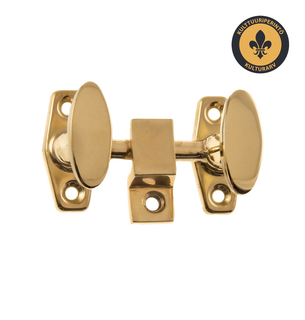 Ikkunasuljin Kellokoski, tuplamalli. Messinki.