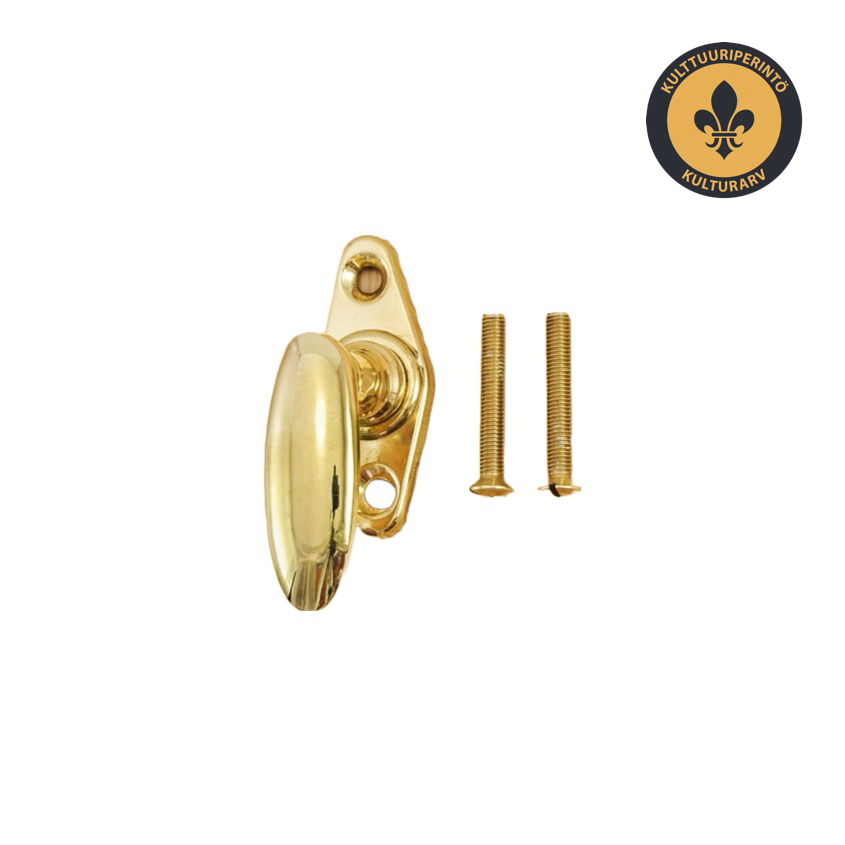 Ikkunalukon ikkunasuljin, malli Huvilakatu Helsinki. Messinki.