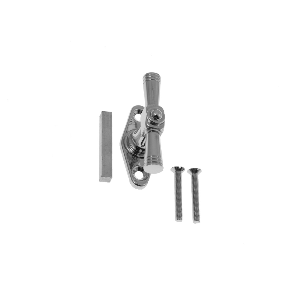 Ikkunasuljin malli Kansallisteatteri 1900-luvun alusta Niklattu messinki Väännin ja kiinnityslevy väännin T-mallinen Linssikantaiset 35 mm pitkät uraruuvit mukana