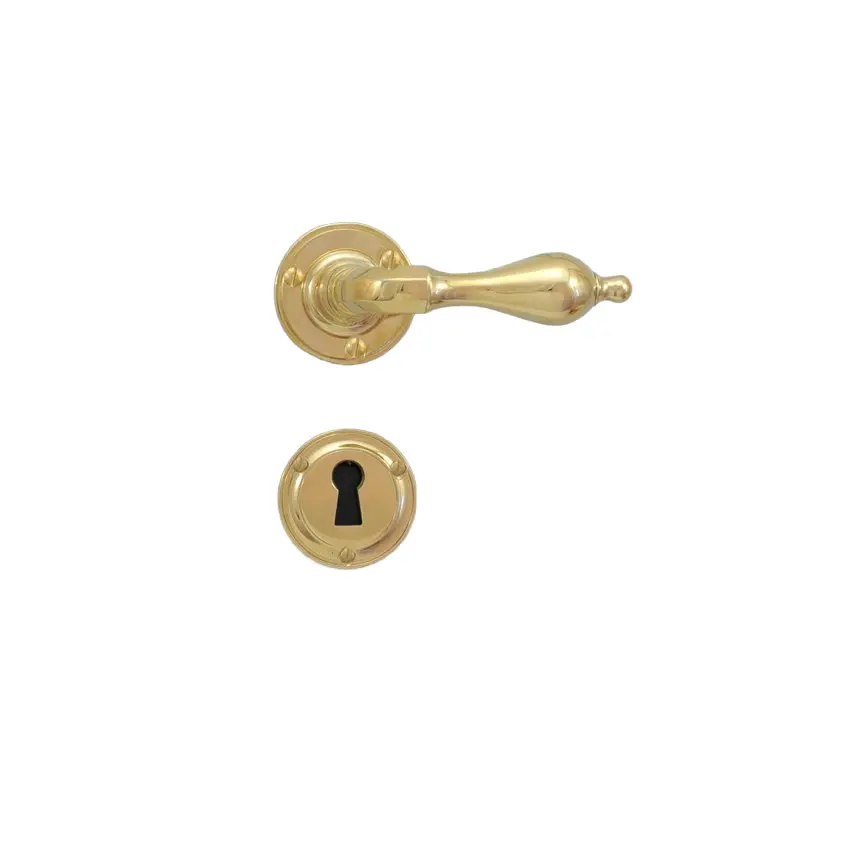 Ovenpainike, klassinen 1800-luvun tyyli, uuteen oveen, messinki, avainkilvillä