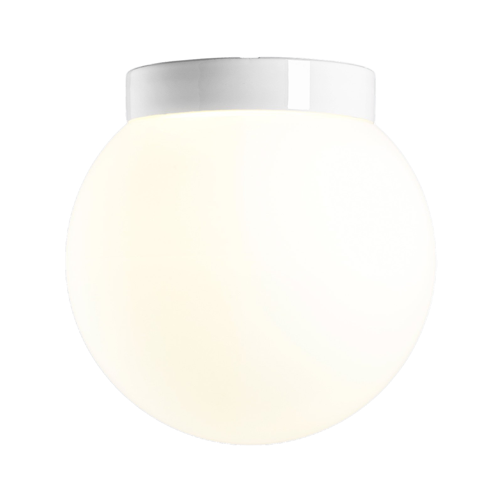 Classic Glob valaisin. Kanta 200 mm, Opaalikupu Ø 300 mm valkoinen IP44, E27