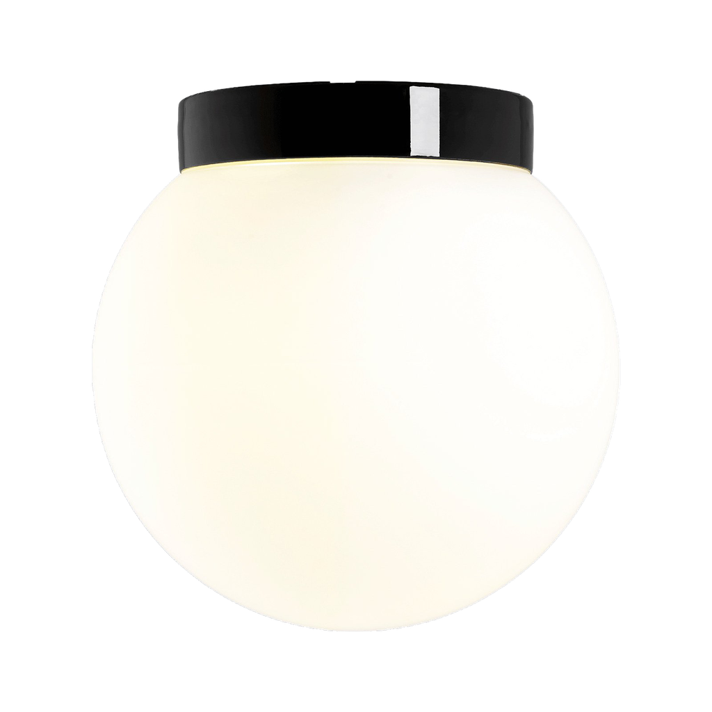 Classic Glob matta opaalilasi Ø300 mm musta IP44 suora 12W välkkymätön LED 1300 lm 3000K