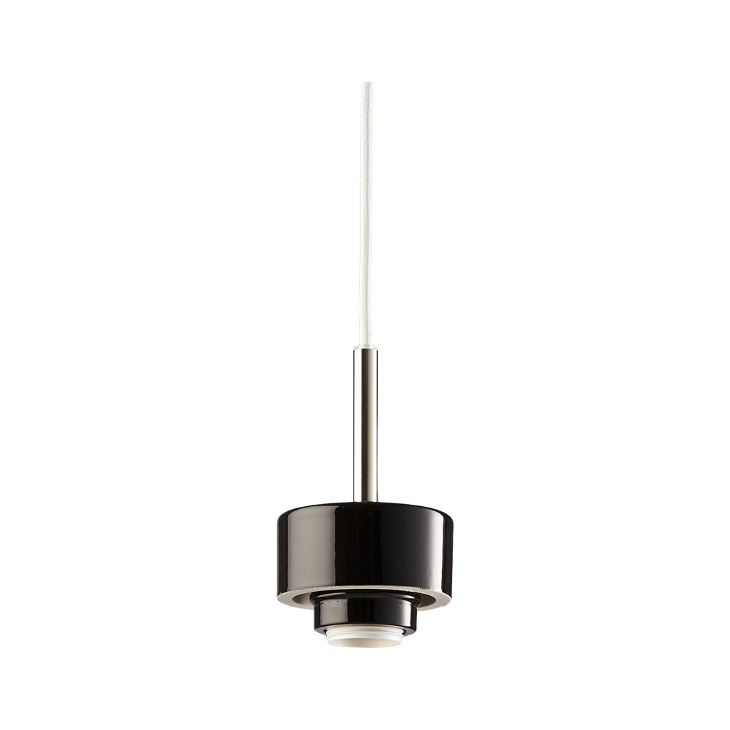 Posliininen riippuvalaisin Smycka musta valkoisella johdolla kattokuppi Ei kupua