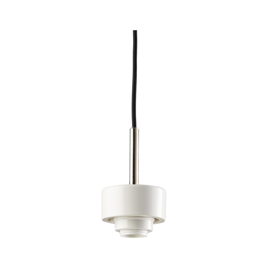 Posliininen riippuvalaisin Smycka valkoinen mustalla johdolla kattokuppi Ei kupua