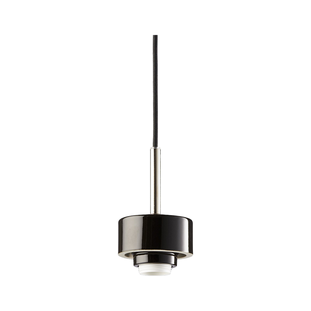 Posliininen riippuvalaisin Smycka musta mustalla johdolla kattokuppi Ei kupua