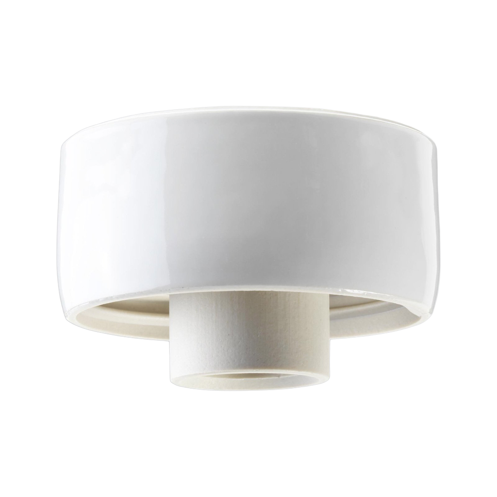 Posliinikanta, kierre 99 mm, valkoinen, IP20 straight E27 75W