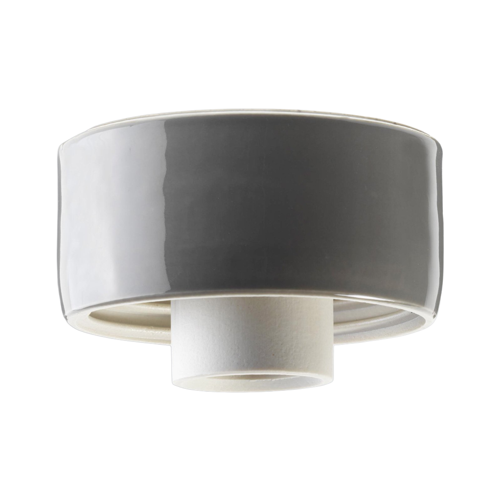 Posliinikanta, kierre 99 mm, harmaa, IP20 straight E27 75W