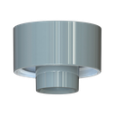 Lampunkanta,  kierre 84,5 mm harmaa IP44 suora E27 75W. Kytkentä takaa