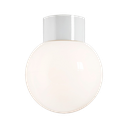 Classic Glob, kiiltävä opaalilasi Ø 150 mm, valkoinen, IP54 suora, kierre 84,5 mm E27 75W