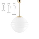 Triplaraita kattovalaisin opaali Ø240 mm, pinnoittamaton messinki 580mm, E27 IP20