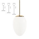 Ova kattovalaisin opaali 580mm Ø240 mm E27 IP20 pinnoittamaton messinki  