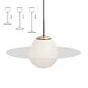 Saturnus kattovalaisin 480 mm, opaali Ø600 mm, pinnoittamaton messinki, IP20 E27